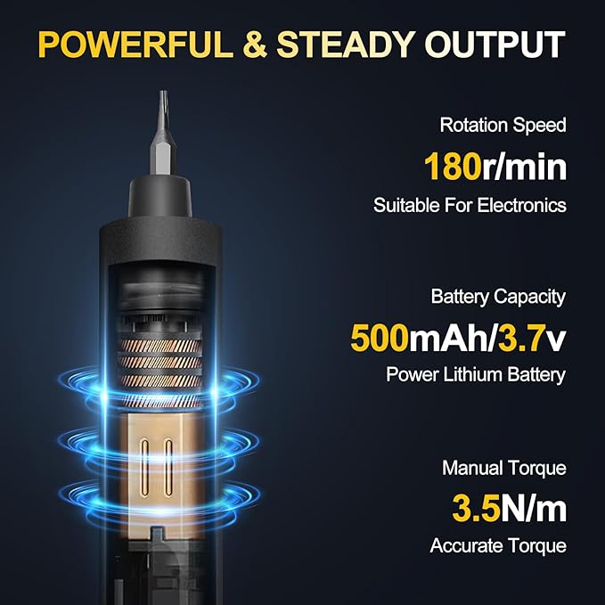 3.7V Precision Electric Screwdriver Set, 76 IN 1 Magnetic Storage Mini Electric - Image 3
