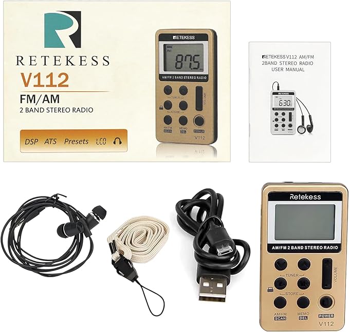 Retekess V112 AM FM Radio Portable, Mini Radio, Digital Tuning Rechargeable - Image 6