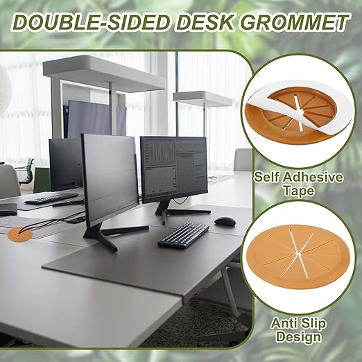 PATIKIL Desk Grommet 3-3/16", Light Brown - Image 3