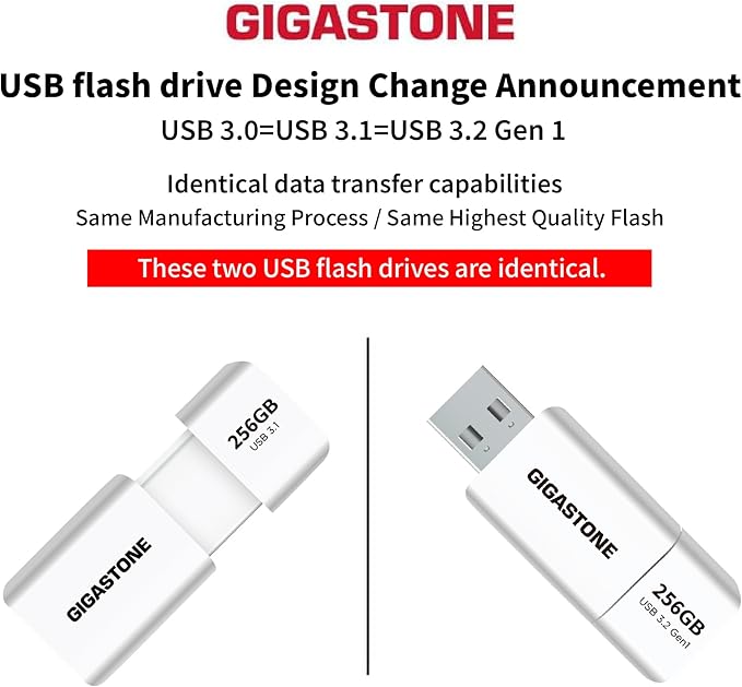 GIGASTONE 256GB Flash Drive Z60 USB 3.2 Gen 1, 120MB/s Ultra Fast, Retractable - Image 2