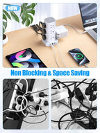 Tower Power Strips with Surge Protection, 6FT Flat Extension Cord with Multiple - Image 7