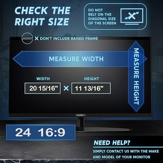 [2 Pack 24 inch Removable Anti-Glare Blue Light Screen Protector - Image 2