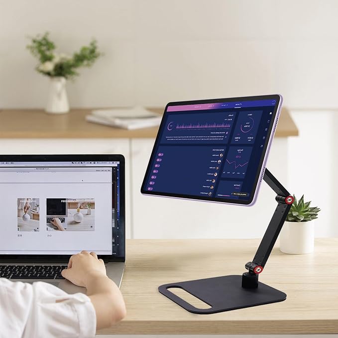 RENYUSKY iPad Stand Tablet Holder Portable Monitor Mount Adjustable - Image 3
