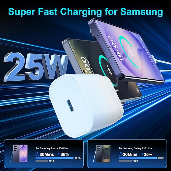 Super Fast Charger Type C, 25W USB C Wall Charger Fast Charging - Image 2