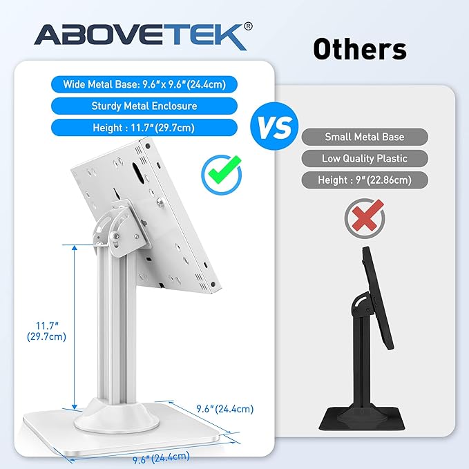 AboveTEK Anti-Theft iPad Kiosk Stand – POS iPad Security Stand & Locking Tablet - Image 4