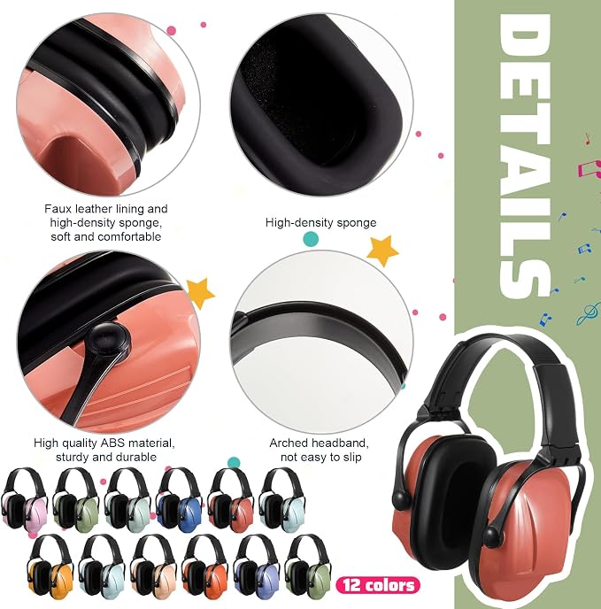 Amylove 12 Pcs Kids Ear Protection Noise Cancelling Headphones Ear Muffs Bulk - Image 3