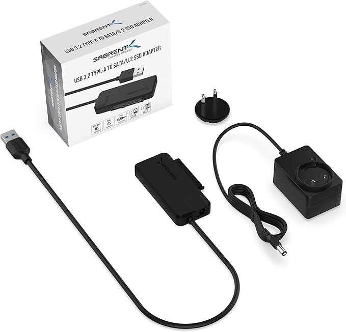 SABRENT USB 3.2 Type A to SATA/U.2 SSD Adapter Cable - Image 7