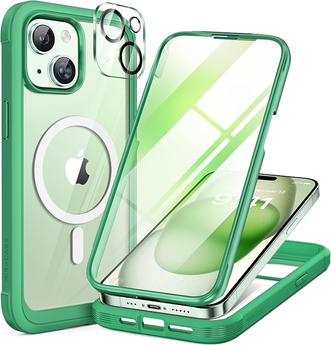 Miracase Magnetic for iPhone 15 Plus Case 6.7'' Full-Body Military Drop Proof by Miracase
