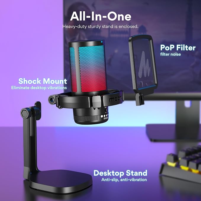 MAONO USB Gaming Microphone for PC, Noise Cancellation Condenser Mic - Image 8