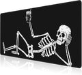 Mouse Pad, Large Skeleton with Cocktail Desk Mat, Extended Non-Slip Gaming by NIYLYNSYN