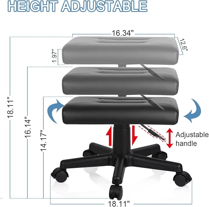 Footrest Stool Under Desk Adjustable Height Footrest Ottoman Ergonomic Foot - Image 2