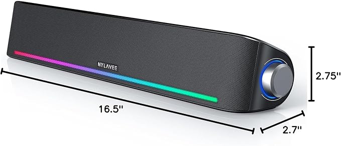 Computer Speakers, Hi-Fi Sound Quality Computer Sound Bar, USB Powered Speakers - Image 6
