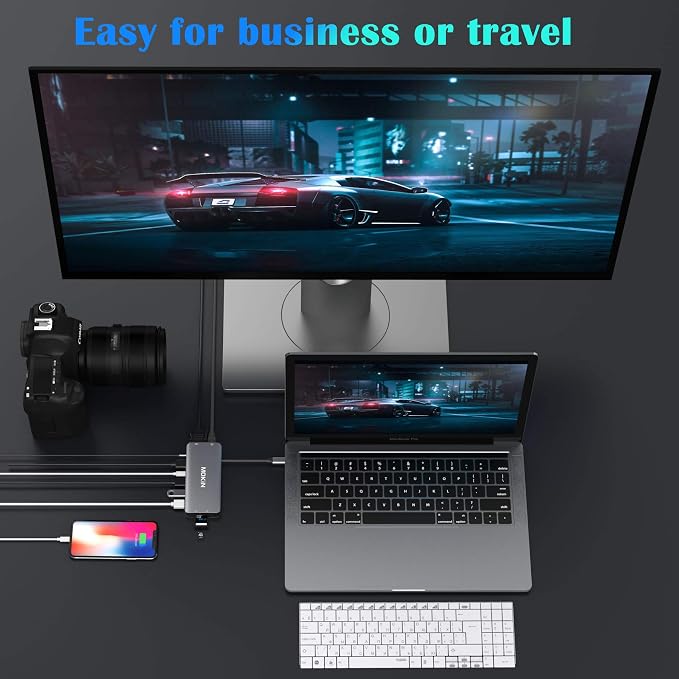 USB C Hub Multiport Adapter - 10 in 1 Portable Dongle - Image 6