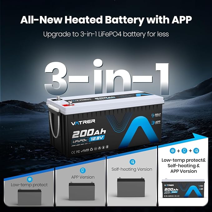 12V 200AH Bluetooth LiFePO4 Lithium Battery - Image 8