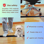 3.3ft Self Adhesive Floor Cord Cover, Heavy Duty Soft PVC Cable Protector and - Image 4