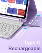 D DINGRICH Keyboard Case for iPad 10th Generation, Rechargeable Detachable - Image 4