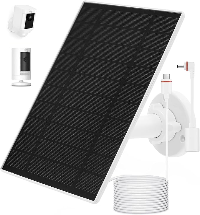 Solar Panel Charger for Ring Stick Up Cam, Stick Up Cam Pro, Ring Spotlight Cam by Unknown
