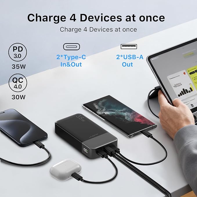 20000mAh Power Bank Portable Charger, 35W PD 3.0 QC 4.0 Fast Charging Phone - Image 5