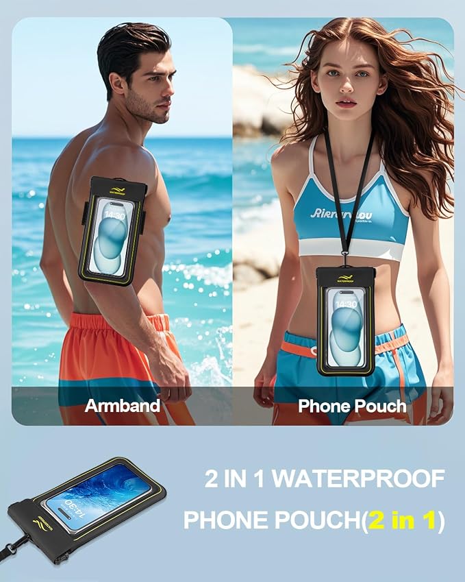 2-in-1 Waterproof Phone Pouch & Phone Armband Floating, Underwater Water proof - Image 2