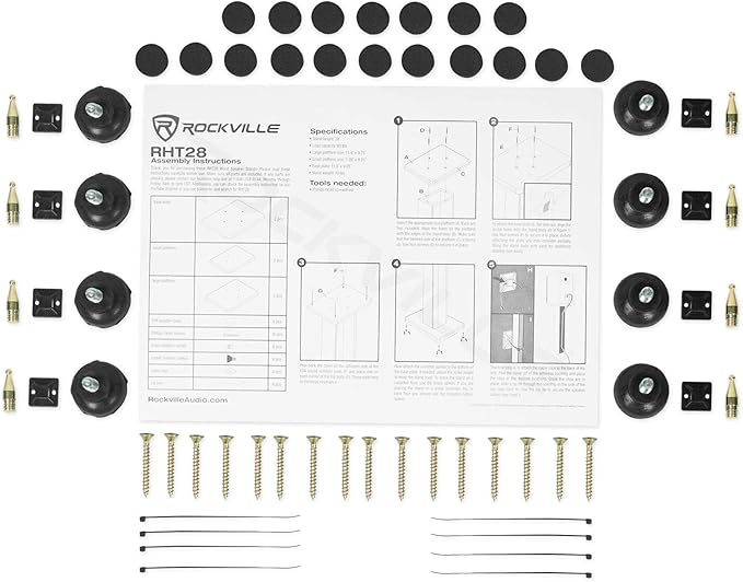 Rockville 28" 2-Tone Bookshelf Speaker Stands Surround Sound Home Theater - Image 7