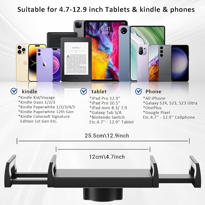Desk Tablet Holder for iPad Pro, No Stiff Easy Adjust Arm Phone and Tablet - Image 2