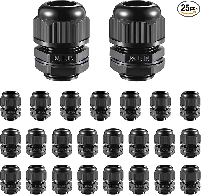25 PCS 3/4" NPT Nylon Cable Gland Joints by RTHIEAI