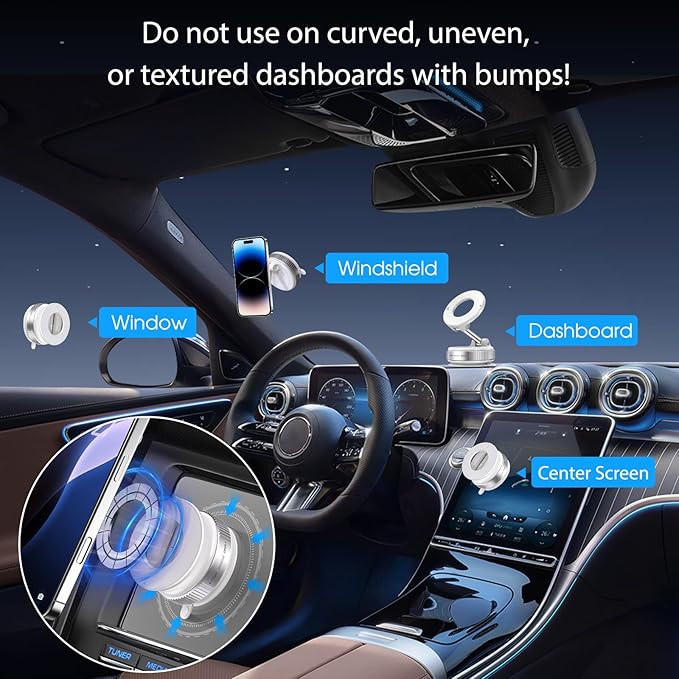 Vacuum Magnetic Suction Phone Holder, Foldable and Retractable Hands-Free - Image 2