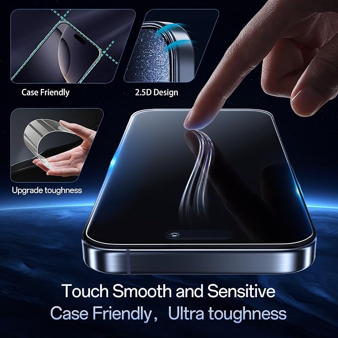 Screen Protector for iPhone 16 Pro Max, 3RD Colorless Anti-Blue Light Tempered - Image 6