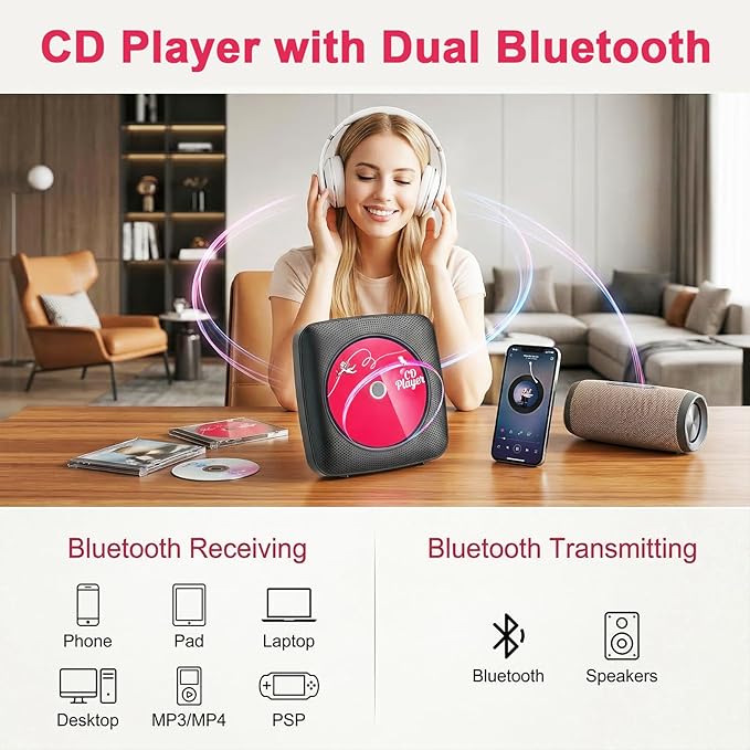 Gueray Portable CD Player Bluetooth: CD Players - Image 3