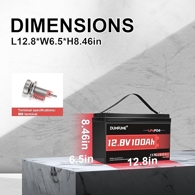 2 pack 12V 100Ah LiFePO4 Lithium Battery Built-in 100A BMS, 6000+ Cycles - Image 4