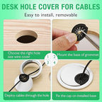 10 Pcs Desk Grommet 2-1/16" / 53 mm, Desk Cord Hole Cover, Cable Grommet ABS - Image 5