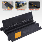 6 Pack 2-Channel Rubber Cable Protector Ramp, Visible at Night, Durable Rubber - Image 8