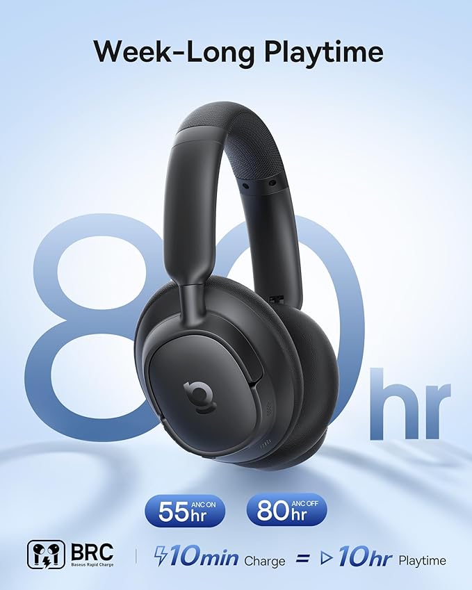 Baseus Bass BH1 NC Adaptive Active Noise Cancelling Headphones, Real-Time - Image 5
