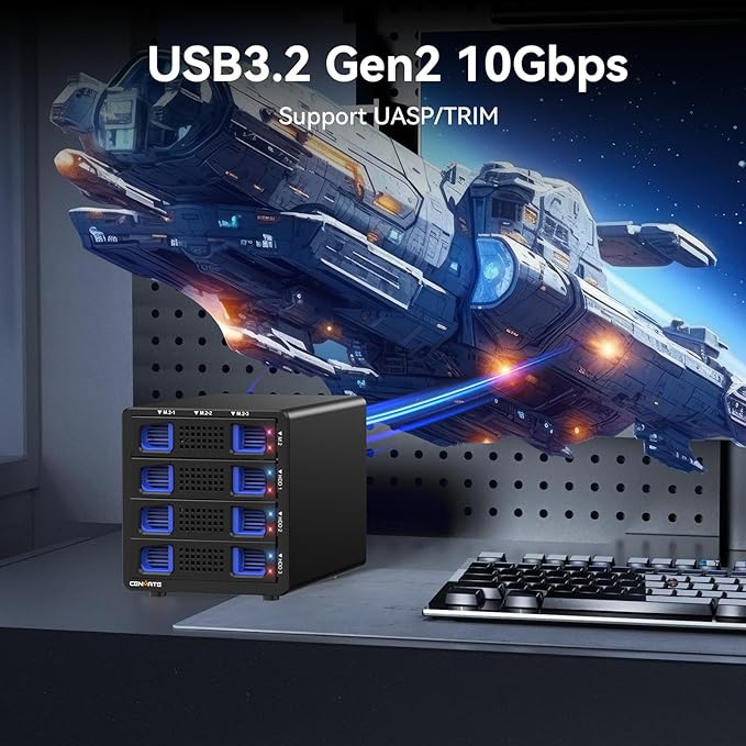 Hybrid 3*2.5/3.5" SATA HDD/SSD+3* M / B+M Key M.2 NVMe Enclosure - Image 5