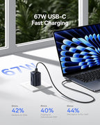 Baseus PICOGO 67W USB C Charger, 3 Port Fast Charging Block - Image 2