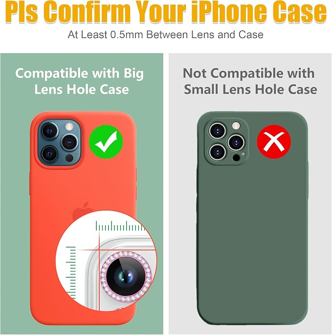 AGVEE 3+3 6 Pack for iPhone 14 Pro 6.1" / 14 Pro Max 6.7" Camera Lens Cover - Image 3