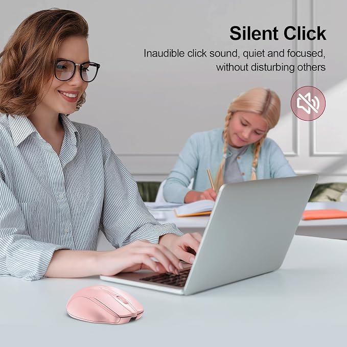 TECKNET Rechargeable Wireless Mouse, 2.4G Silent Mouse, Quiet Click, 6 - Image 3