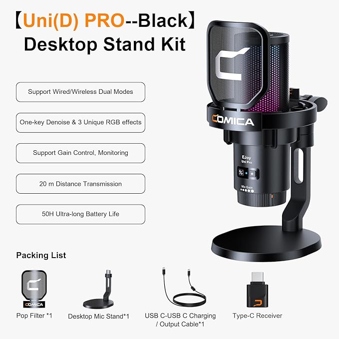 COMICA Ejoy Uni PRO USB Wireless Gaming Microphone - Image 9