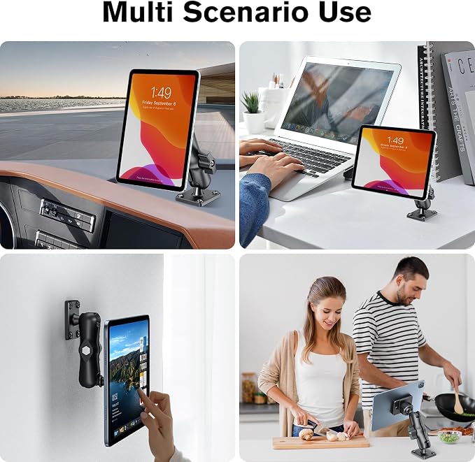 OHLPRO Magnetic Tablet Car Mount Holder, 360°Rotatable Drill Base iPad Wall - Image 2