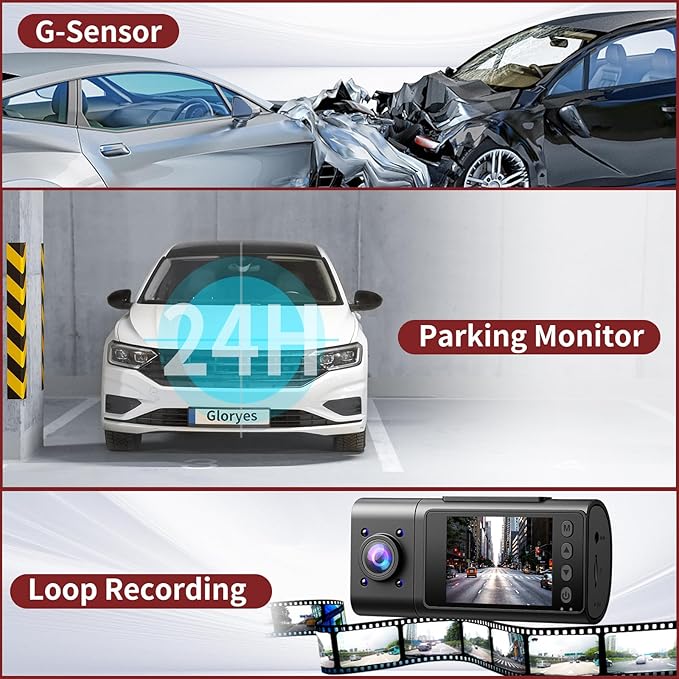 2025 Dash Cam, 3 Channel Dash Cam Front and Rear Inside, Interior Car Camera - Image 8
