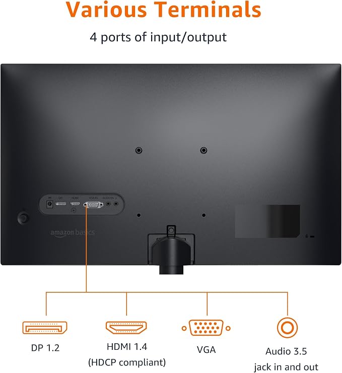 Amazon Basics 24 in Monitor, FHD 1080P, Max 100Hz, VESA Compatible, Built-in - Image 3