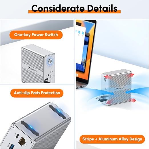 TobenONE DisplayLink Docking Station Triple Monitor - Image 8
