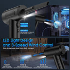 Compressed Air Duster, 100000RPM Handheld Car Vacuum/Air Blower& Pump, 3 Gear - Image 4