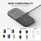 Magnetic Wireless Charging Station, 2 in 1 Travel Fast Wireless Charger - Image 7