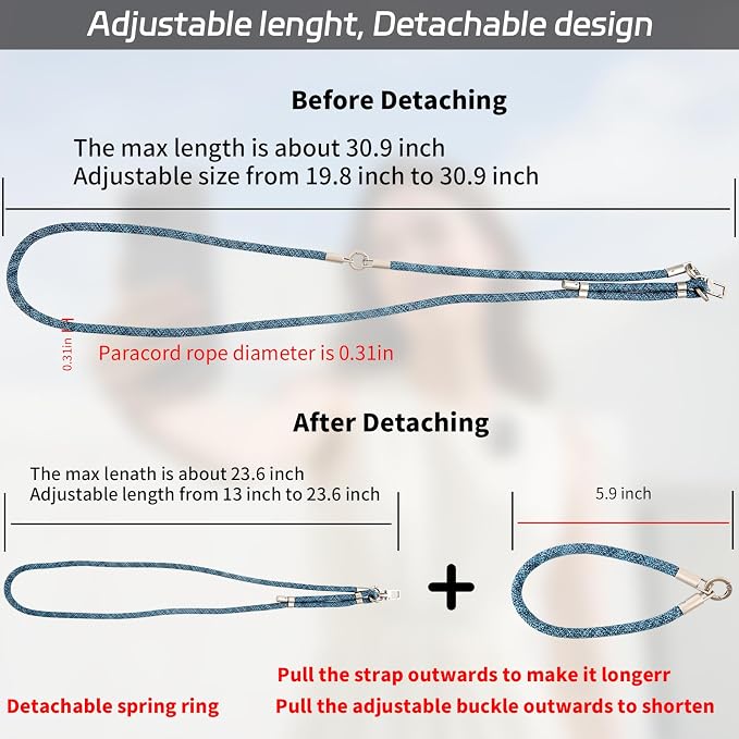 3-in-1 Adjustable Phone Lanyard Crossbody Cell Phone Neck Strap Universal - Image 2