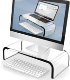 AboveTEK Acrylic Monitor Stand – Clear Monitor Riser & Computer Desk Stand by AboveTEK