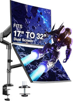 AVLT Dual 17"-32" Stacked Monitor Arm Desk Mount by AVLT-USA