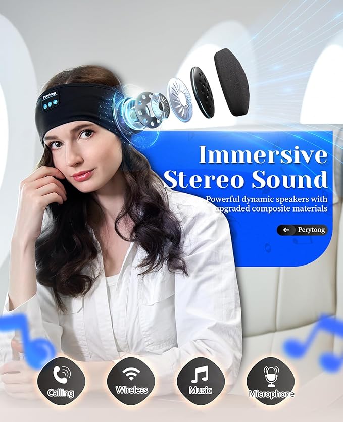 Perytong Sleep Headphones Wireless, Air Travel, Meditation - Image 5
