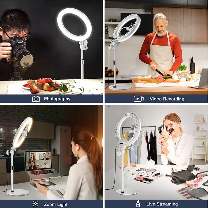 Desktop Ring Light with Stand and Phone Holder, Zoom Lighting - Image 2