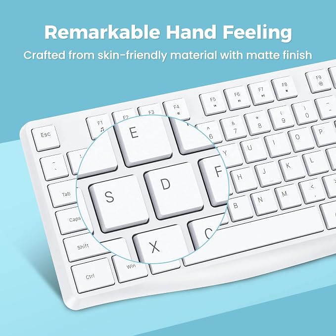 Lovaky Wireless Keyboard, 2.4G Ergonomic Wireless Computer Keyboard, Enlarged - Image 5